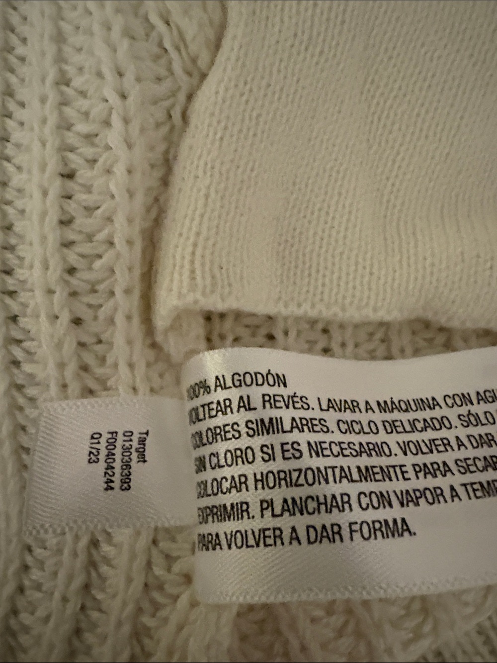 Universal Thread Ivory Open-Front Ribbed Knit Cardigan. Cotton - Picture 7 of 15